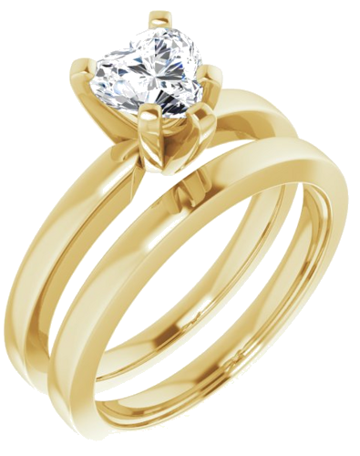 14K Yellow 6x6 mm Heart Solitaire Engagement Ring Mounting (6)