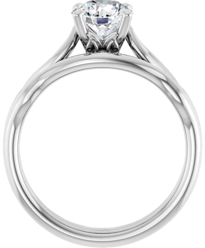 Sužadėtuvių Žiedas „Solitaire Sculptural“ 10k white gold Round 6.5mm (7)
