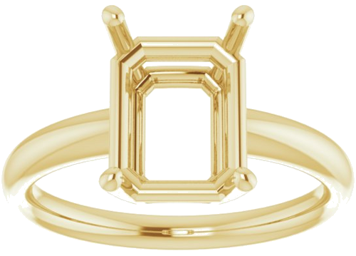 14K Yellow 10x8 mm Emerald Engagement Ring Mounting (3)