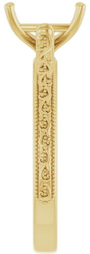 14K Yellow  8x6 mm Emerald Solitaire Engagement Ring Mounting (4)