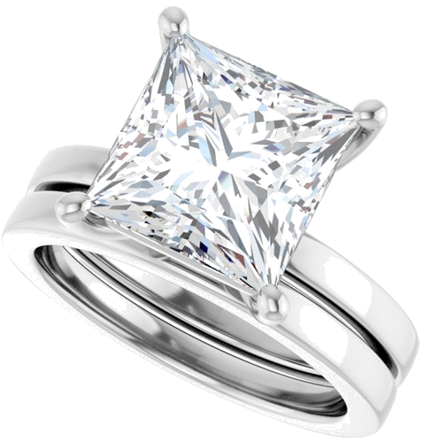 Sužadėtuvių Žiedas „Solitaire“ 14k white gold Square 9mm (10)