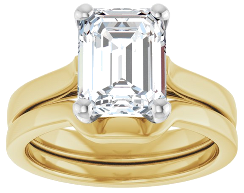 Sužadėtuvių Žiedas „Solitaire“ 585 Baltojo Ir Geltonojo Aukso Emerald 9mm x 7mm (8)