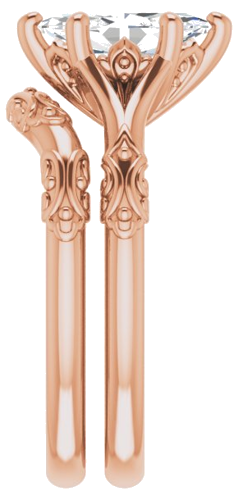 Sužadėtuvių Žiedas „Solitaire Sculptural“ 14k rose gold Marquise 10mm x 5mm (9)