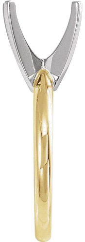 Sužadėtuvių Žiedas „Solitaire“ 14k yellow/white gold Elongated Cushion 10mm x 8mm (3)