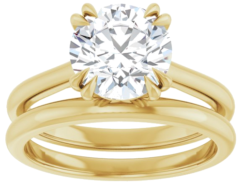 Sužadėtuvių Žiedas „Solitaire“ 750 Geltonojo Aukso Round 8.2mm (8)