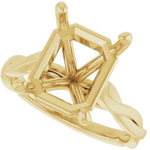 Sužadėtuvių Žiedas „Infinity-Inspired“ 14k yellow gold Emerald 11mm x 9mm (5)