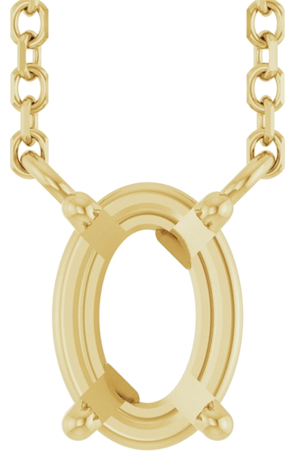 Pakabukas „Solitaire“ 14k yellow gold Oval 7mm x 5mm (1)