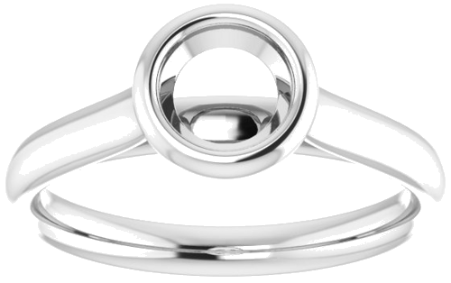14K White  5.5 mm Round Solitaire Engagement Ring Mounting (3)