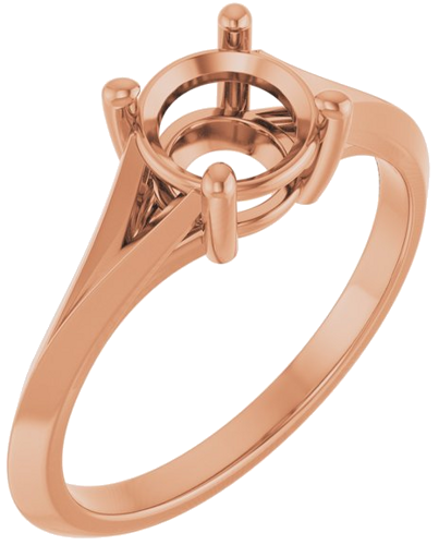 Sužadėtuvių Žiedas „Solitaire Split Shank“ 14k rose gold Round 6.5mm (1)