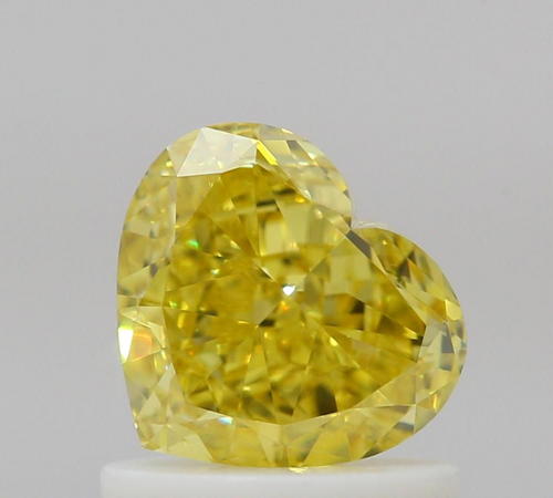 1.02 carat Fancy Vivid Yellow-VVS1 Natūralus Heart Deimantas (1)