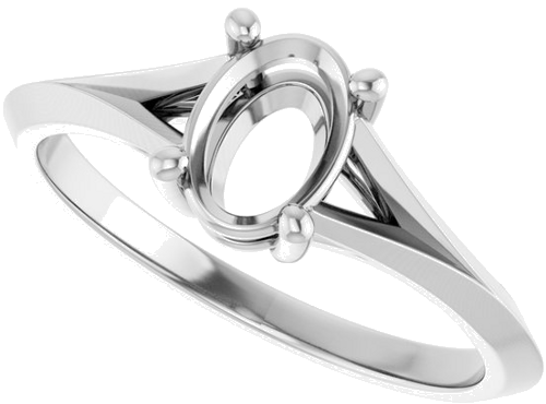 Sužadėtuvių Žiedas „Solitaire“ 585 Baltojo Aukso Oval 7mm x 5mm (5)