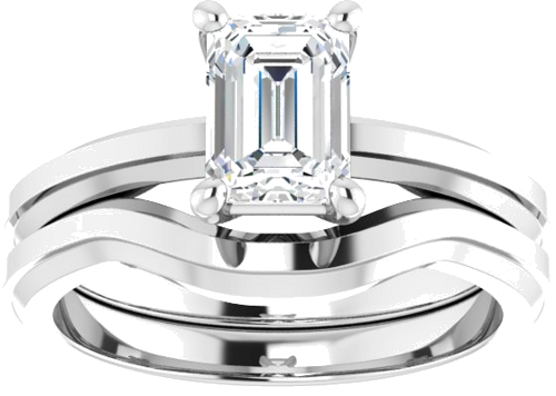 14K White 7x5 mm Emerald Solitaire Engagement Ring Mounting (8)