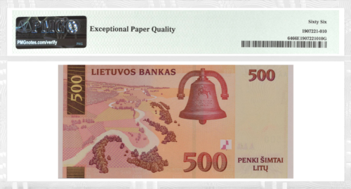 2000 Lietuva 500 litų banknotas PMG GEM UNC 66 (2)