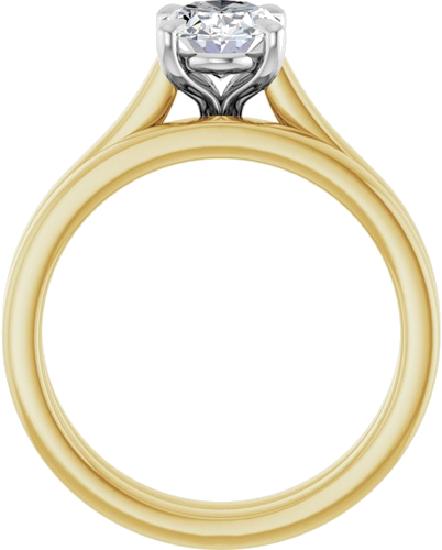 Sužadėtuvių Žiedas „Claw-Prong“ 14k yellow/white gold Oval 8mm x 6mm (7)