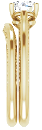 Sužadėtuvių Žiedas „Solitaire Sculptural“ 14k yellow gold Round 6.5mm (9)
