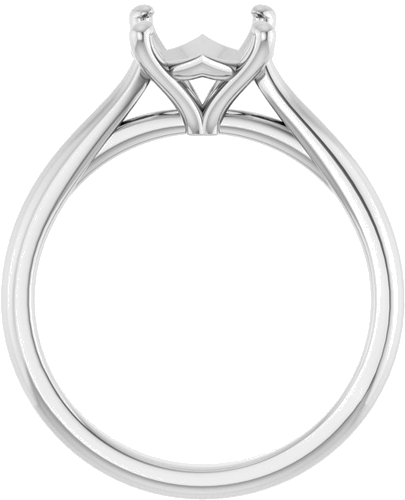 14K White 8.2 mm Round Solitaire Engagement Ring Mounting (2)