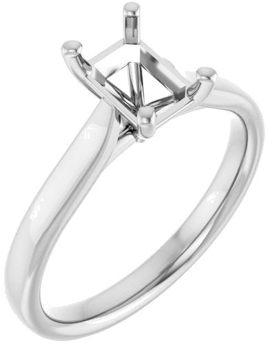 10K White 7x5 mm Emerald Engagement Ring Mounting (1)