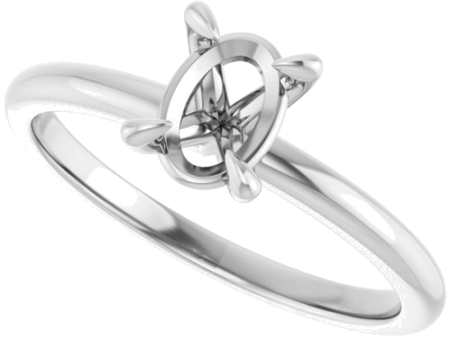 Sužadėtuvių Žiedas „Solitaire“ 950 Platinos Oval 7mm x 5mm (5)