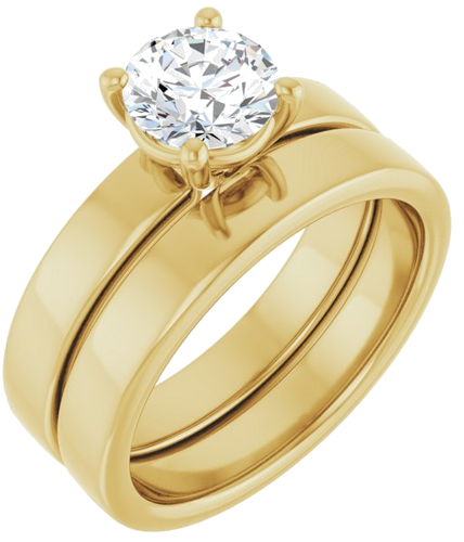 14K Yellow 6.5 mm Round Solitaire Engagement Ring Mounting (6)