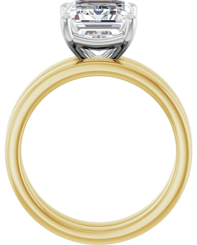 Sužadėtuvių Žiedas „Solitaire“ 14k yellow/white gold Emerald 10mm x 8mm (7)