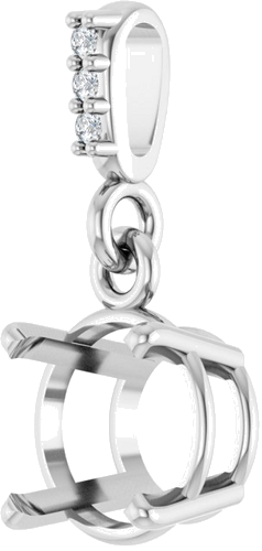 Pakabukas „Accented“ 585 Baltojo Aukso Round 7mm (2)