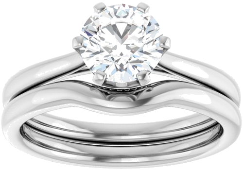 Sužadėtuvių Žiedas „Solitaire“ 585 Baltojo Aukso Round 6.5mm (8)