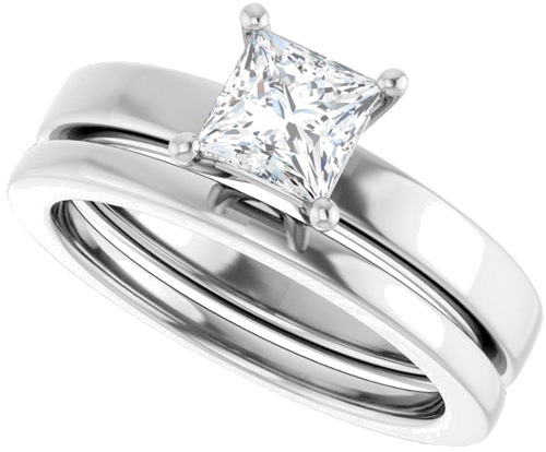 Sužadėtuvių Žiedas 10k white gold Square 5mm (10)