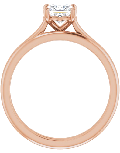 Sužadėtuvių Žiedas „Solitaire“ 585 Rožinis Aukso Square 4.5mm (7)