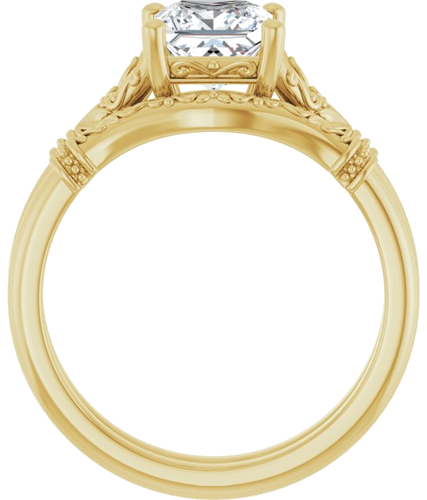 Sužadėtuvių Žiedas „Sculptural“ 14k yellow gold Square 6mm (7)