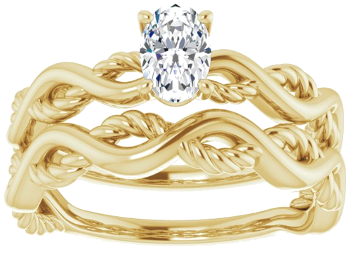 Sužadėtuvių Žiedas „Infinity-Inspired“ 417 Geltonojo Aukso Oval 6mm x 4mm (8)