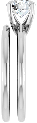 Sužadėtuvių Žiedas „Solitaire“ 585 Baltojo Aukso Round 6.5mm (9)