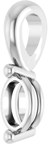 Pakabukas „Oval 2-Prong Solitaire“ 14k white gold Oval 4mm x 3mm (2)