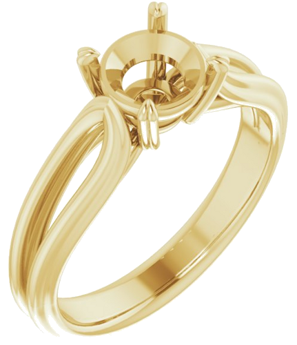 Sužadėtuvių Žiedas „Solitaire“ 14k yellow gold Round 6.5mm (1)