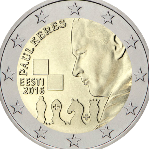 2016 Igaunija Paul Keres 2 eiro monēta (2)