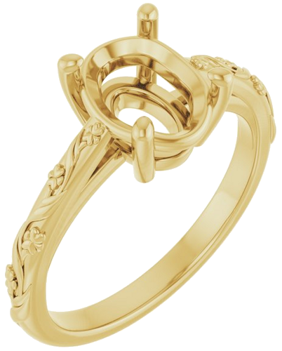 Sužadėtuvių Žiedas „Solitaire“ 14k yellow gold Oval 9mm x 7mm (1)