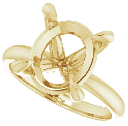 Sužadėtuvių Žiedas „Solitaire“ 585 Geltonojo Aukso Oval 12mm x 10mm (5)