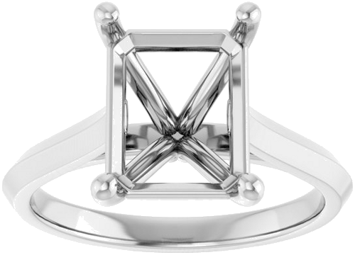 Sužadėtuvių Žiedas „Claw-Prong“ 950 Platinos Emerald 10mm x 8mm (3)