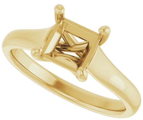 Sužadėtuvių Žiedas „Solitaire“ 14k yellow gold Square 6mm (5)