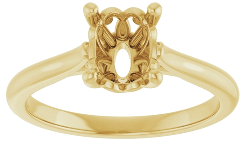 Sužadėtuvių Žiedas „Solitaire“ 585 Geltonojo Aukso Oval 8mm x 6mm (3)