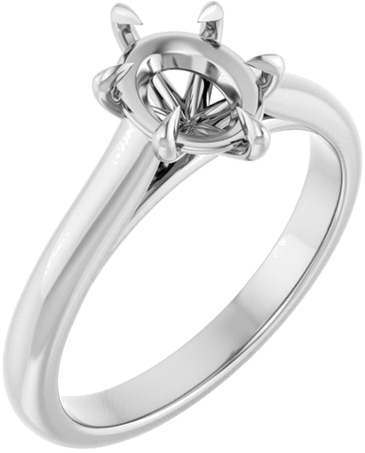 Sužadėtuvių Žiedas „Claw-Prong“ 14k white gold Oval 8mm x 6mm (1)