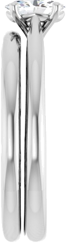 Platinum 6x4 mm Oval Solitaire Engagement Ring Mounting (9)