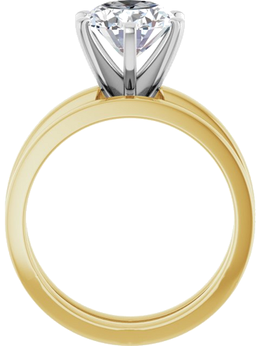 Sužadėtuvių Žiedas „Solitaire“ 585 Baltojo Ir Geltonojo Aukso Oval 10mm x 8mm (7)