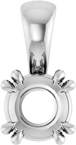 Pakabukas „Double Claw-Prong Solitaire“ 14k white gold Round 5.2mm (1)