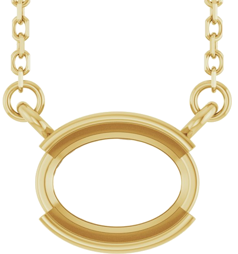 Pakabukas „Half-Bezel Solitaire“ 14k yellow gold Oval 8mm x 6mm (1)