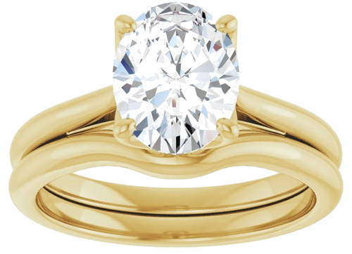 Sužadėtuvių Žiedas „Solitaire“ 585 Geltonojo Aukso Oval 9mm x 7mm (8)