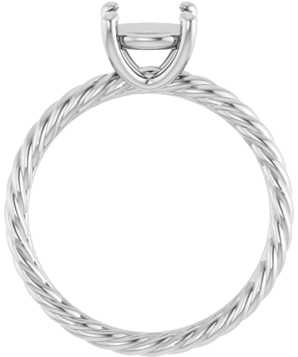Sužadėtuvių Žiedas „Solitaire Rope“ 14k white gold Round 7.4mm (2)