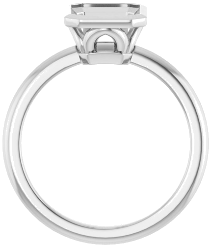 Sužadėtuvių Žiedas „Bezel-Set“ 10k white gold Emerald 9mm x 7mm (2)