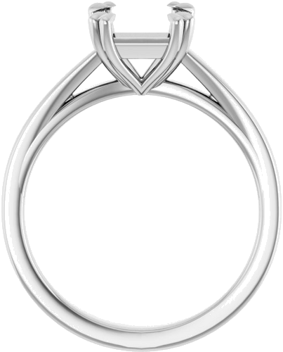 Sužadėtuvių Žiedas „Double Claw-Prong Solitaire“ 14k white gold Square 6.5mm (2)