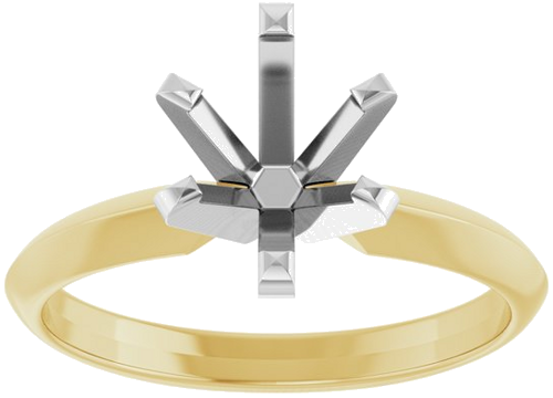 Sužadėtuvių Žiedas „Solitaire“ 14k yellow/white gold Oval 8mm x 6mm (3)