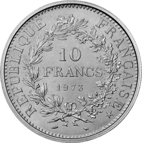 10 Frankų (1964-1973) Prancūzijos sidabrinė moneta (2)